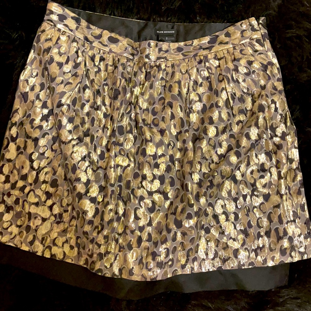 Club Monaco ALine Metallic Mini with Satin Lining